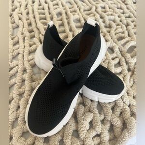 J/SLIDES Black Knit Slip-On Sneakers